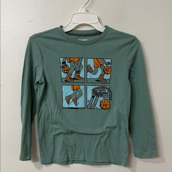 Old Navy Sage Green Long Sleeve Graphic Tee - Picture 1 of 2